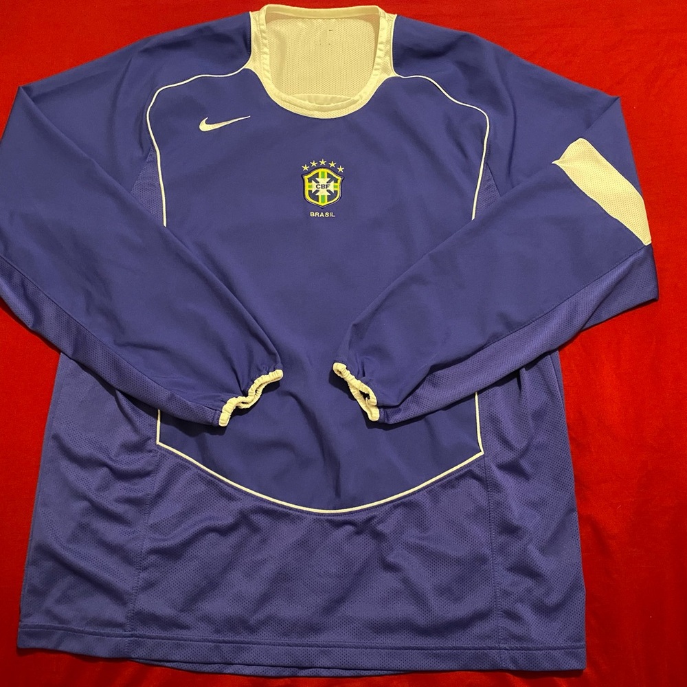 Nike Brazil National Soccer Team Long Sleeve Jersey 2004 Total 90 - Picture 2 of 5